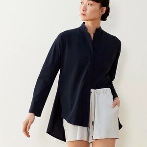 ADAY Size M • Something Borrowed Shirt Size Large Womens Tunic Black Snap.